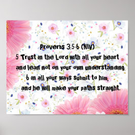 Proverbs 3:5-6 Bijbelse bloesems Destiny's Destiny Poster