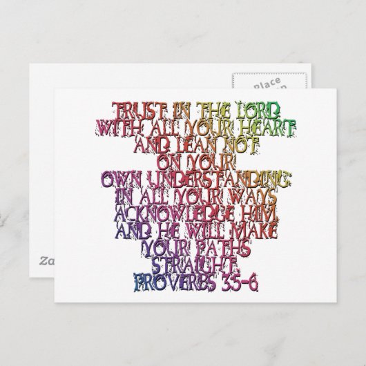 Proverbs 3:5-6 briefkaart (Voorkant / Achterkant)