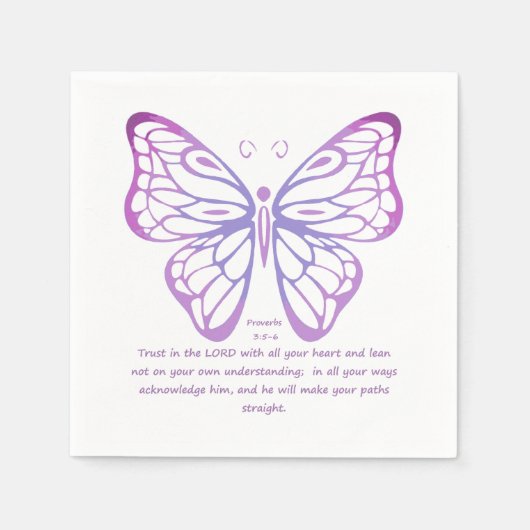 Proverbs 3:5,6 Butterfly van de Inspiratie van de Servetten (Voorkant)