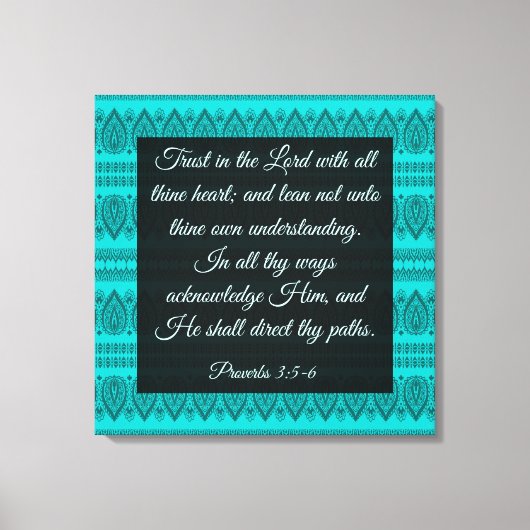 Proverbs 3:5-6 canvas afdruk (Voorkant)