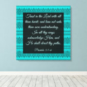 Proverbs 3:5-6 canvas afdruk (Insitu (Houten vloer))