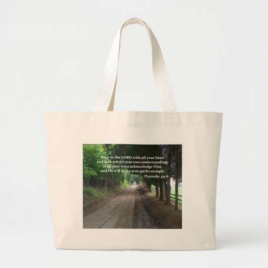 Proverbs 3:5-6 Christelijk Bijbelverse Poster Grote Tote Bag (Voorkant)