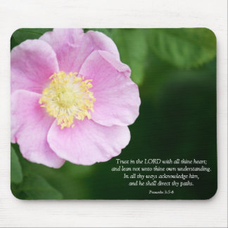 Proverbs 3:5-6 Christelijke Bijbel Verse Roze Vloe Muismat