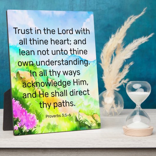 Proverbs 3:5-6 Plaque Fotoplaat (Zijkant)