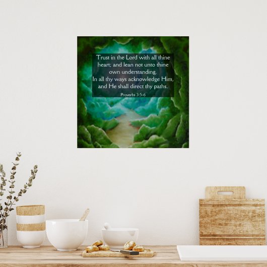 Proverbs 3:5-6 poster (Keuken)