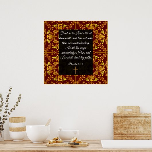 Proverbs 3:5-6 poster (Keuken)