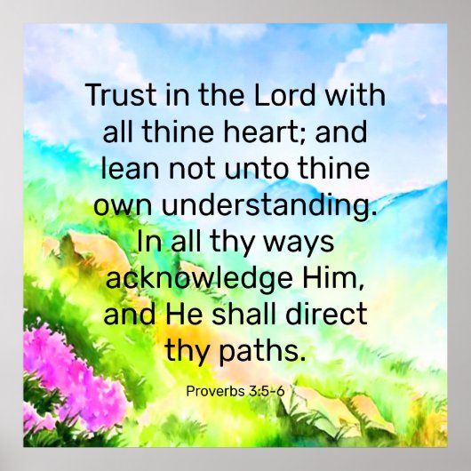 Proverbs 3:5-6 poster (Voorkant)