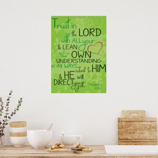 Proverbs 3:5-6 poster (Keuken)