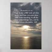 Proverbs 3:5- 6 poster witte tekst (Voorkant)