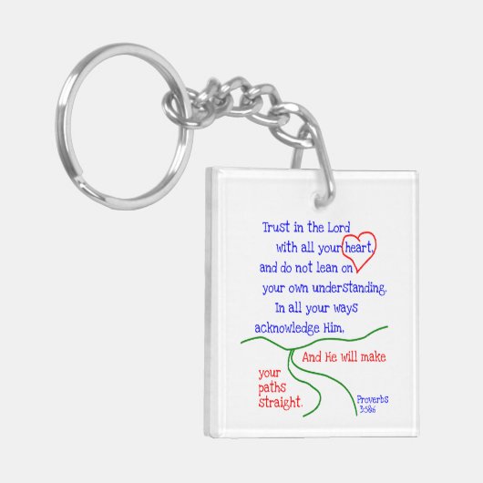 Proverbs 3:5&6-Sleutelhanger Sleutelhanger (Voorkant Links)