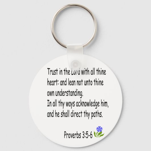 Proverbs 3:5-6 sleutelketen sleutelhanger (Voorkant)