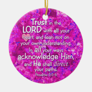Proverbs 3:5-6 Trust in Lord Bible Verse Quote Keramisch Ornament