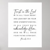 Proverbs 3:5-6 Trust in Lord, Bijbelvers Poster (Voorkant)