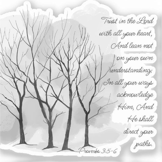 Proverbs 3:5-6 Trust in the Lord Sticker (Voorkant)