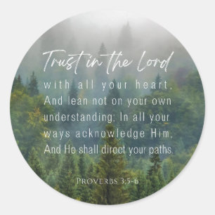 Proverbs 3:5-6 Vertrouwen in de Heer Ronde Sticker