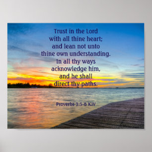 Proverbs 3:5-6 Vertrouwen in de LORD Poster