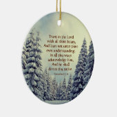 Proverbs 3:5-6 Winter Scene gepersonaliseerd Keramisch Ornament (Rechts)