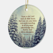 Proverbs 3:5-6 Winter Scene gepersonaliseerd Keramisch Ornament (Links)
