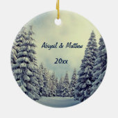 Proverbs 3:5-6 Winter Scene gepersonaliseerd Keramisch Ornament (Achterkant)