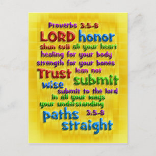 Proverbs 3:5-8 gele olie briefkaart