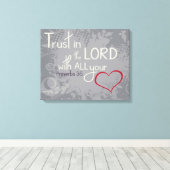 Proverbs 3:5 omwikkeld canvas afdruk (Insitu (Houten vloer))