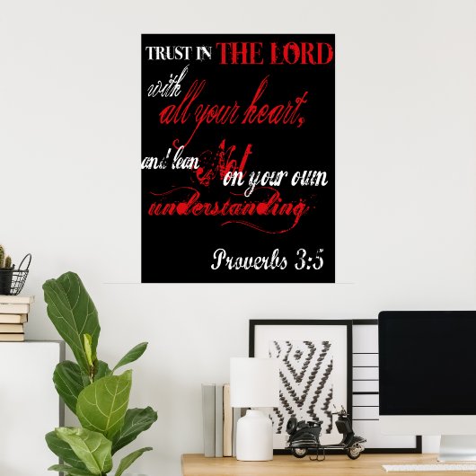 Proverbs 3:5 poster (Thuiskantoor)