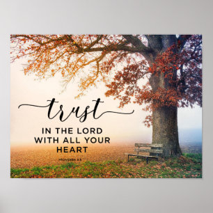 Proverbs 3:5 Vertrouwen in de Heer met al je hart Poster