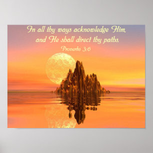 Proverbs 3:6 Bijbel Verse Christelijk Poster
