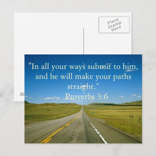 Proverbs 3:6 briefkaart (Voorkant / Achterkant)