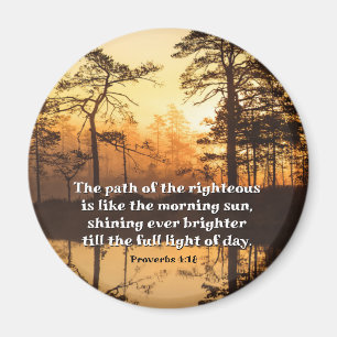 Proverbs 4:18 Pad van de Righteous Bible Verse Magneet