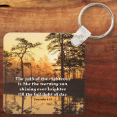 Proverbs 4:18 Pad van de Righteous Bible Verse Sleutelhanger (Achterkant)