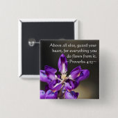 Proverbs 4:23 vierkante button 5,1 cm (Voorkant /achterkant)