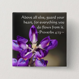 Proverbs 4:23 vierkante button 5,1 cm