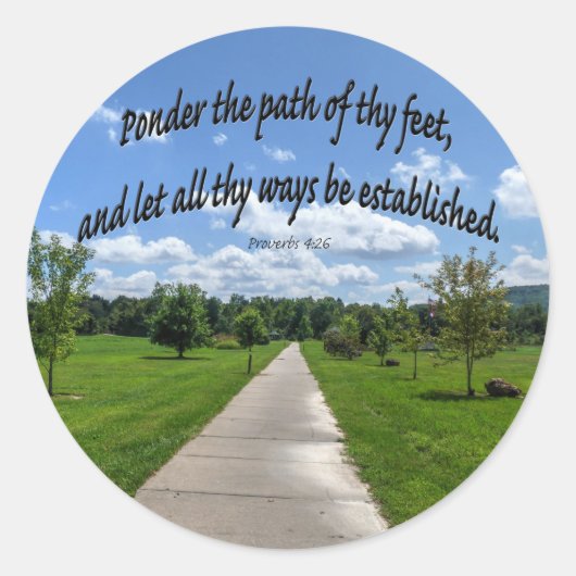 Proverbs 4:26 ronde sticker (Voorkant)