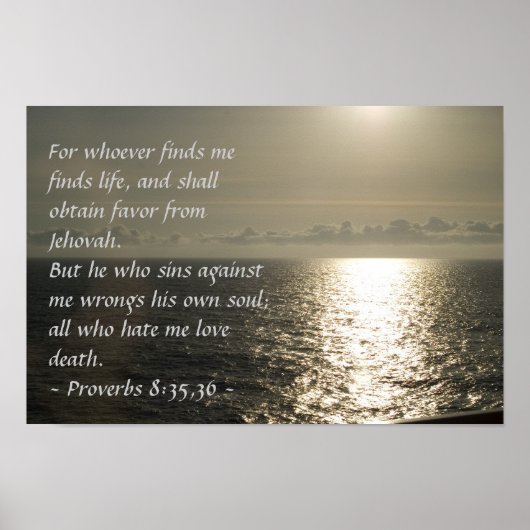 Proverbs 8:35,36 Poster (Voorkant)