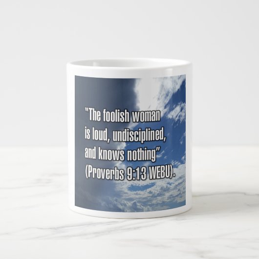 Proverbs 9:13 WEBU Mug Extra Grote Beker (Voorkant)
