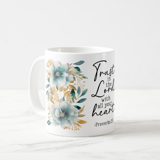 Proverbs Bible Verse Floral Coffee Mug (Devant gauche)