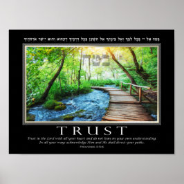 Proverbs Bijbel Verse Hebrew Trust Inspirerend Poster