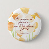 Proverbs Bijbelscripts California Poppies Ronde Button 5,7 Cm (Voorkant)