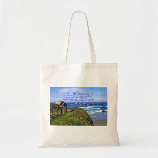 Proverbs Ocean Path Bijbelse Canvas tas (Voorkant)