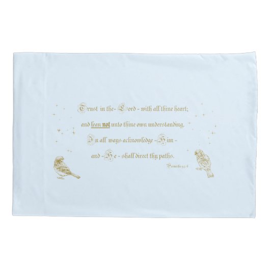 Proverbs Pillowcase Trust in Lord blue tan Kussensloop (Achterkant)