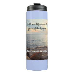 Proverbs Power of the Tongue Foto of Ocean Blue Thermosbeker