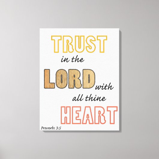 proverbs scriptvertrouwen in Lord Canvas Afdruk (Voorkant)