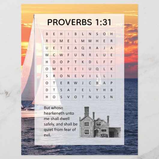 Proverbs Sunset Sailing Church Activity Flyer (Voorkant)