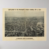 Providence Rhode Island 1894 Antiek Panoramic Map Poster (Voorkant)