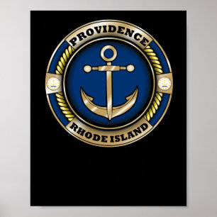 Providence Rhode Island Anker Embleem Sticker Poster