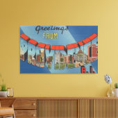 Providence, Rhode Island - Large Letter Scenes 2 Canvas Afdruk (Insitu (Woonkamer))