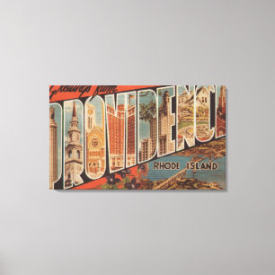 Providence, Rhode Island - Large Letter Scenes Canvas Afdruk