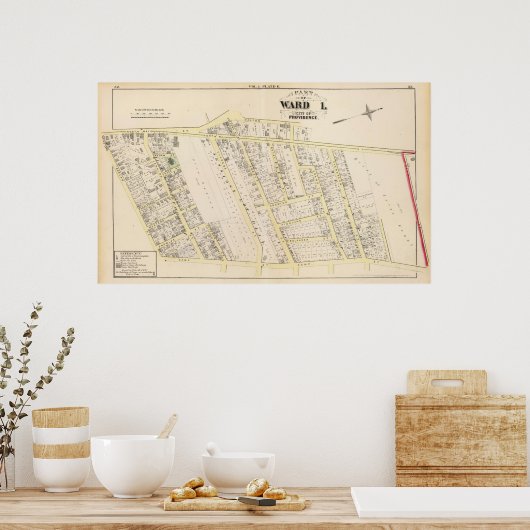 Providence Rhode Island Map 2 Poster (Keuken)