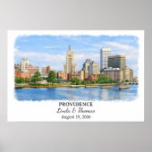 Providence Rhode Island Poster, Aquarel, Op Maat Poster (Voorkant)